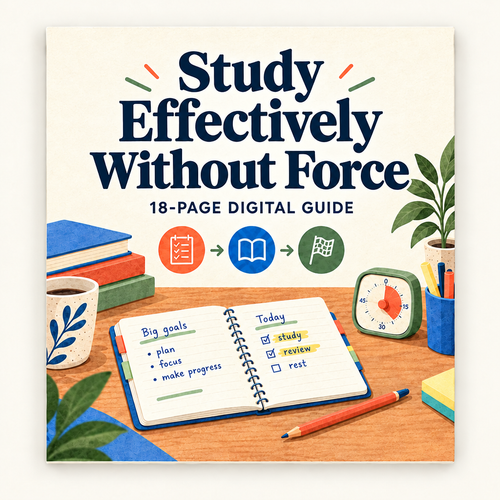 Study Effectively Without Force, 18-page digital guide